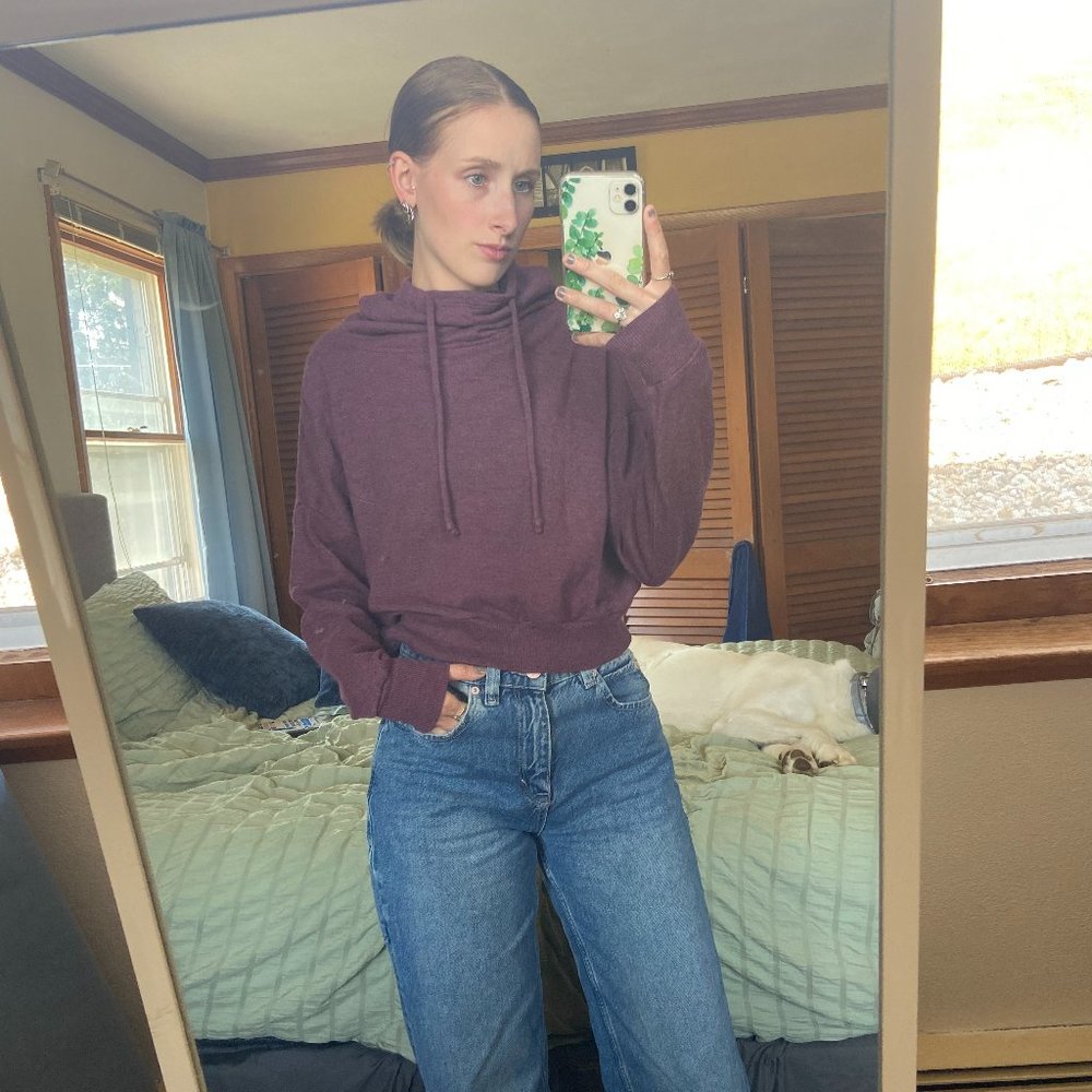 Cowelneck Cropped Sweatshirt